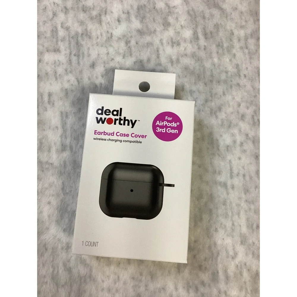Dealworthy Earbud Case Cover for Apple AirPods 3rd Gen Black Wireless Compatible